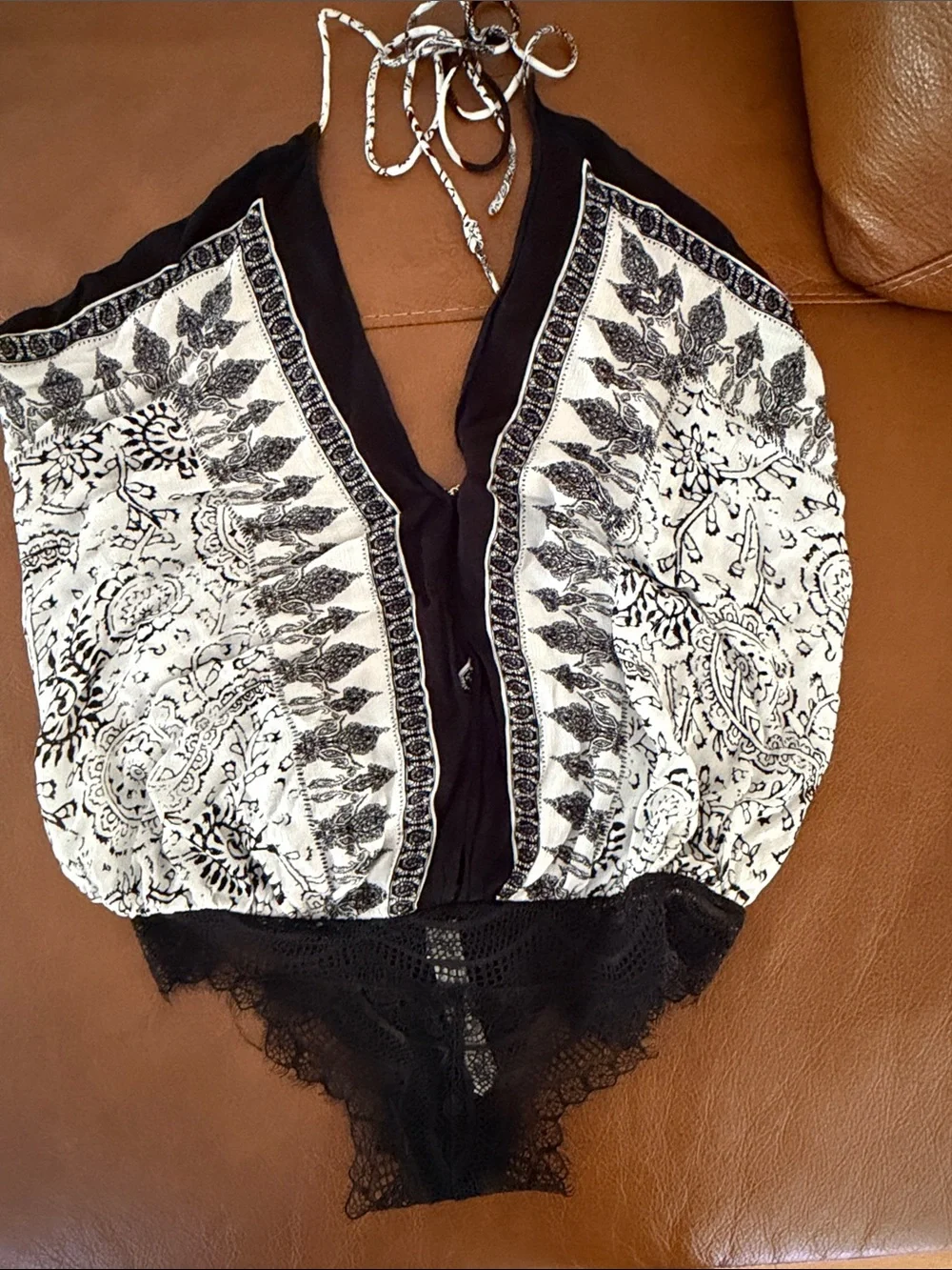 Free People Borderlines bodysuit XS